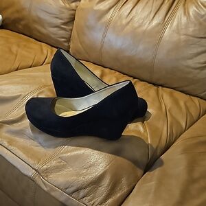 American Rag black suede wedge shoe